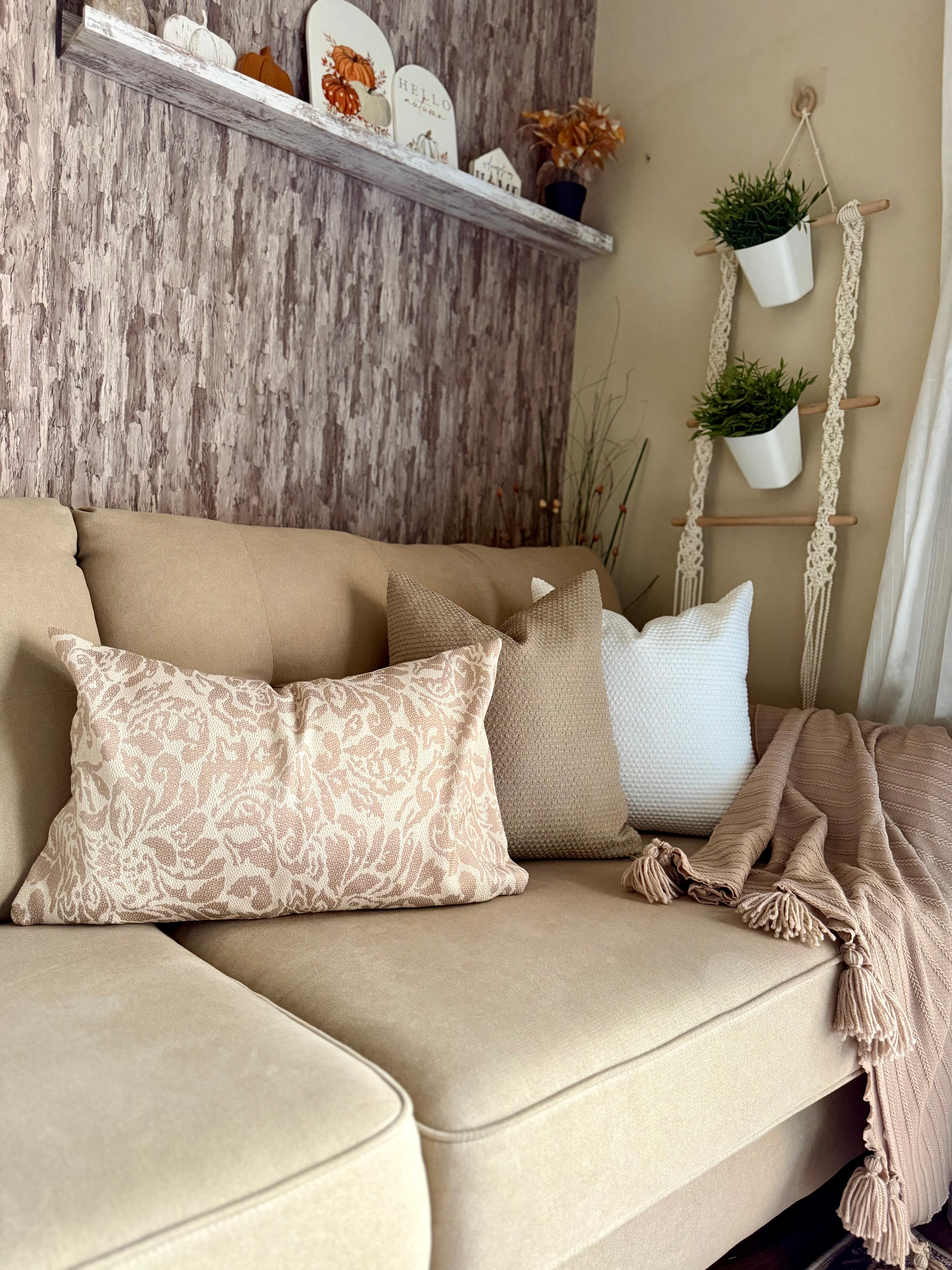 Wooded beige*cafe runner